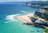 蜜桃电影最后的海岸线爱情文艺片封面，海边日落场景